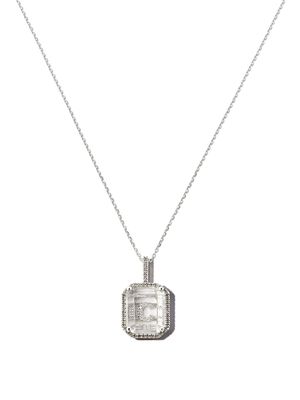Mateo 14kt white gold C initial diamond pendant necklace - Silver