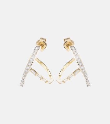 Mateo 14kt Y-bar gold hoop earrings with diamonds