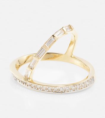 Mateo 14kt Y-bar gold ring with diamonds