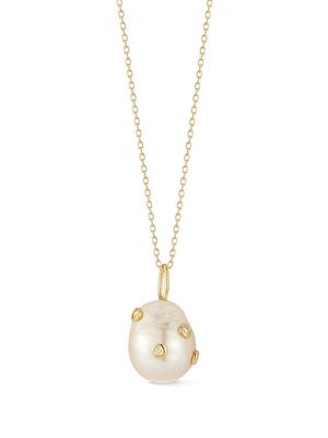 Mateo 14kt yellow gold baroque pearl and diamond necklace