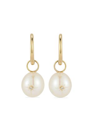 Mateo 14kt yellow gold pearl and diamond earrings