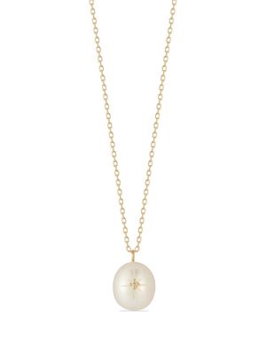Mateo 14kt yellow gold pearl diamond necklace