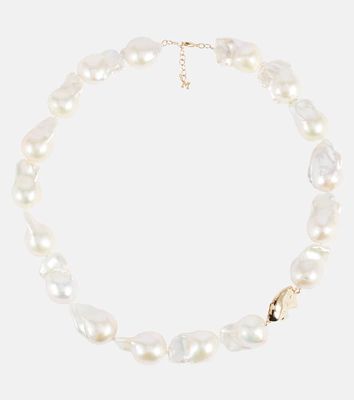 Mateo Baroque pearl 14kt gold necklace with diamonds