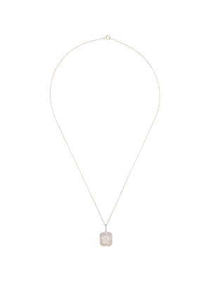 Mateo crystal frame initial necklace - Gold