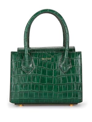 Mateo Diana croc-effect leather tote - Green