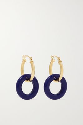 Mateo - Donut 14-karat Gold Lapis Lazuli Hoop Earrings - one size