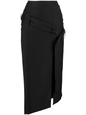 Materiel asymmetric belted midi skirt - Black
