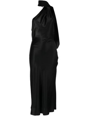 Materiel asymmetric halterneck dress - Black