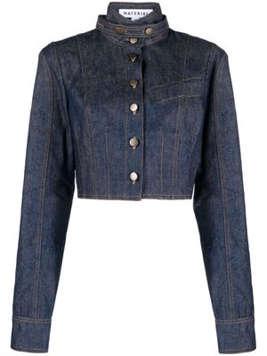 Materiel Corset cropped denim jacket - Blue