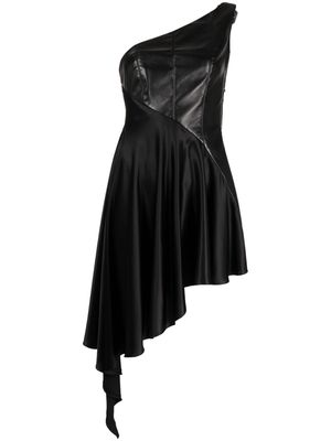 Materiel one-shoulder faux-leather dress - Black