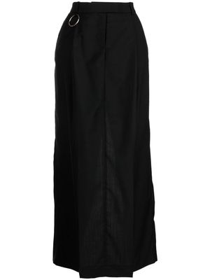 Materiel pleat-detail wool maxi skirt - Black