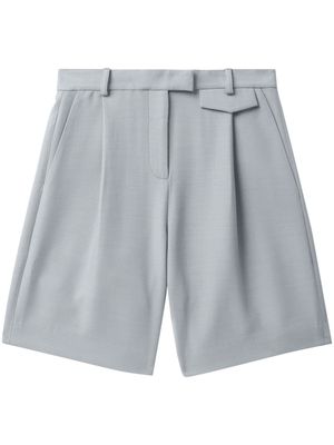 Materiel pleat-detailing concealed-fastening shorts - Grey