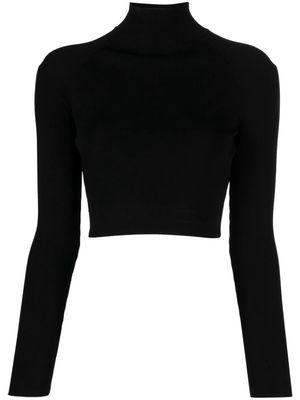 Materiel roll-neck ribbed-knit jumper - Black