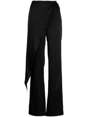 Materiel scarf-detail pressed-crease trousers - Black