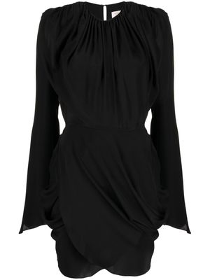Materiel wraparound silk dress - Black
