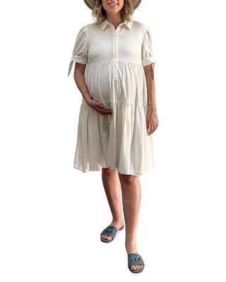Maternity Babette Tiered Shirtdress