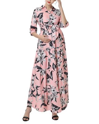 Maternity Cora Floral Button-Front Maxi Dress