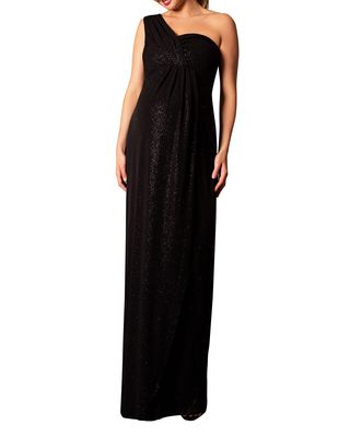 Maternity Galaxy One-Shoulder Column Gown