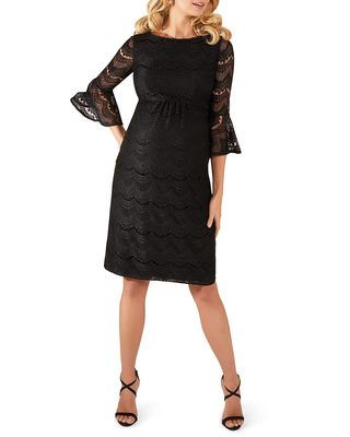 Maternity Jane Fluted-Sleeve Lace Cocktail Dress