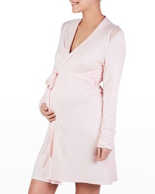 Maternity Serenity Lace-Inlay Robe