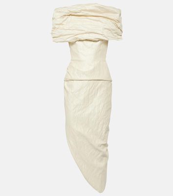 Maticevski Amber draped cotton-blend midi dress