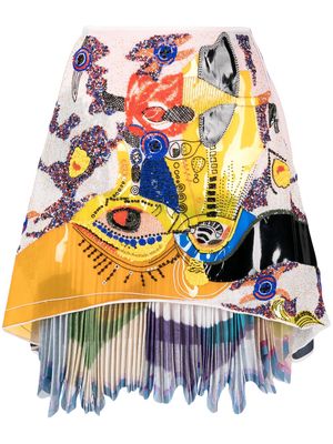 Maticevski appliqué-detail printed skirt - Multicolour