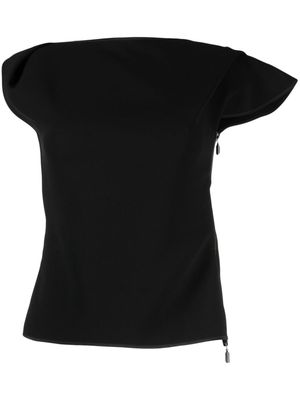Maticevski asymmetric cap-sleeved T-Shirt - Black
