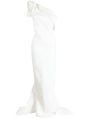 Maticevski asymmetric draped fishtail gown - White