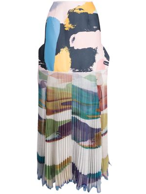Maticevski Flagrant abstract-print draped skirt - Multicolour