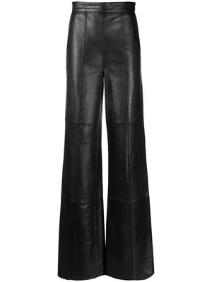 Maticevski high-waist leather flared trousers - Black