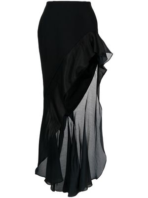 Maticevski high-waisted asymmetric maxi skirt - Black