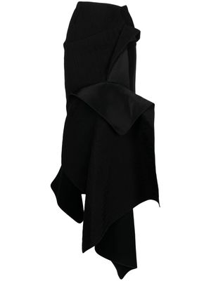 Maticevski high waisted asymmetric midi skirt - Black