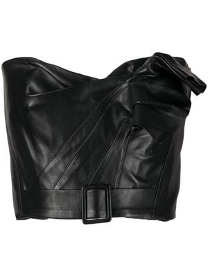 Maticevski strapless leather corset top - Black