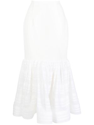 Maticevski striped high-waist mermaid skirt - White