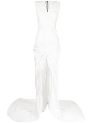 Maticevski Totem gathered long gown - White