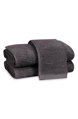 Matouk Aman Rib Cotton Hand Towel in Anthracite