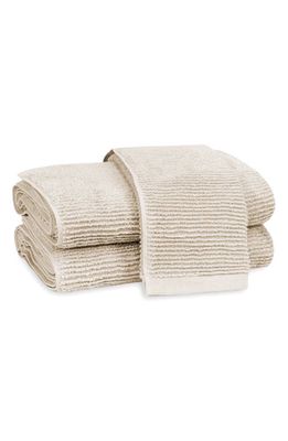 Matouk Aman Rib Cotton Hand Towel in Light Beige