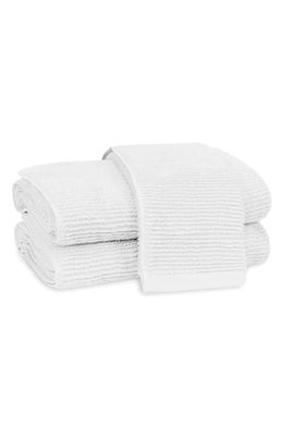 Matouk Aman Rib Cotton Hand Towel in White