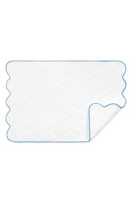 Matouk Cairo Scallop Trim Cotton Quilted Mat in Bright Sky