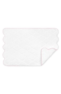 Matouk Cairo Scallop Trim Cotton Quilted Mat in Pink