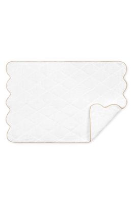 Matouk Cairo Scallop Trim Cotton Quilted Mat in Sand