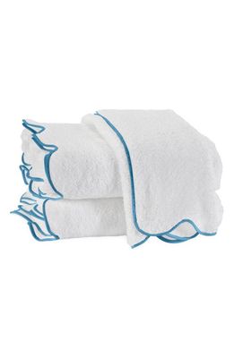 Matouk Cairo Scalloped Edge Cotton Bath Towel in Bright Sky