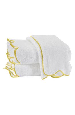 Matouk Cairo Scalloped Edge Cotton Bath Towel in Lemon