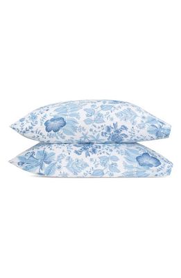 Matouk Pomegranate Set of 2 Linen Pillowcases in Porcelain Blue