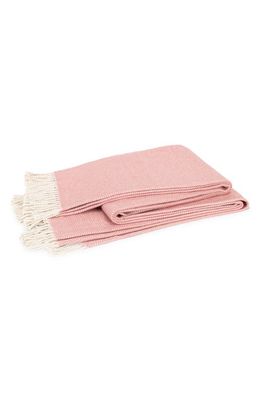 Matouk Rhodes Cotton & Alpaca Throw Blanket in Dusty Rose