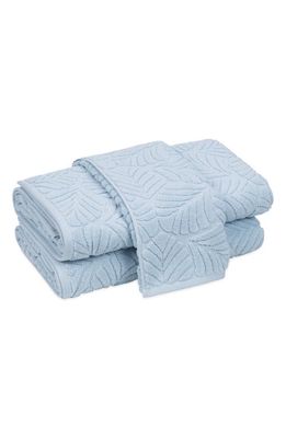 Matouk Sonia Leaf Jacquard Cotton Bath Sheet in Blue