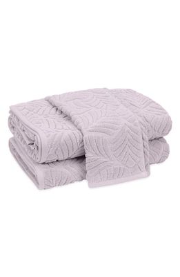 Matouk Sonia Leaf Jacquard Cotton Bath Towel in Lilac