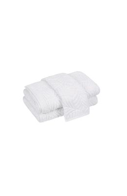 Matouk Sonia Leaf Jacquard Cotton Bath Towel in White