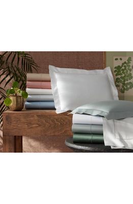 Matouk Talita 615 Thread Count Cotton Sateen Fitted Sheet in Celadon