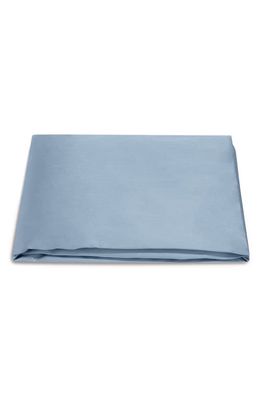 Matouk Talita 615 Thread Count Cotton Sateen Flat Sheet in Hazy Blue